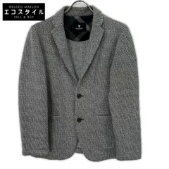 BURBERRY BLACK LABEL バーバリーブラックレーベル ｸﾞﾚｰ ｺｯﾄﾝ ﾍﾘﾝﾎﾞｰﾝ 2Bｼﾝｸﾞﾙｼﾞｬｹｯﾄ M