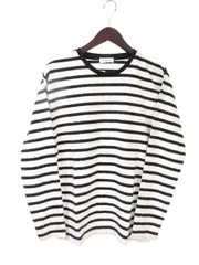A-Clothing Tシャツ ボーダー 長袖 M 白 ホワイト