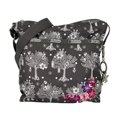 LESPORTSAC(レスポートサック) ショルダーバッグ - ダークグレー×ライトグレー×マルチ It's a Small World/刺繍/Disneyコラボ