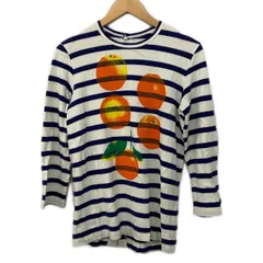 tricot COMMEdesGARCONS(トリココムデギャルソン) チュニック サイズM レディース美品  - 白×ネイビー 長袖/ボーダー/オレンジのサムネイル