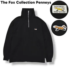 ザ フォックスコレクション The Fox Collection ペニーズ Penneys ハーフジップ スタンドカラー スウェット トレーナー 裏地 パイル ロゴ ワッペン M ブラック メンズのサムネイル