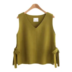☆ ライトグリーン ☆ Sサイズ ☆ Vネックニットベスト ニットベスト Vネック レディース ニット ベスト 重ね着 レイヤード ノースリーブ カジュアル プルオーバー トップス ショート丈 ショート かわいい 可愛い 大人 きれいめ シンプル