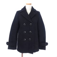 ⭐︎美品⭐︎ユニクロ+Jネイビー ダブルブレスト ピーコート - メルカリ