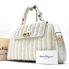 【希少】フェラガモ Ferragamo かごバッグ ♡ガンチーニ ハンドバッグ フェラガモ Ferragamo ガンチーニ スタジオバッグ ハンドバッグ 2WAY