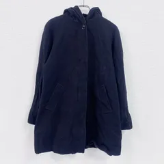 LONDON FOG　ロンドンフォグ　フーデッドコート　ウールコート　比翼仕立て　無地　黒　ブラック　Sサイズ　古着