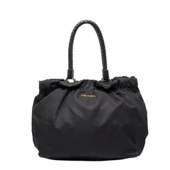 プラダ ハンドバッグ トートバッグ ブラック ナイロン レザー レディース PRADA【1-0257192】