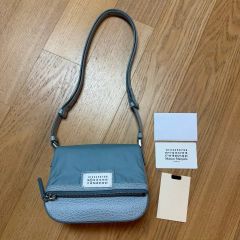 Maison Margiela レザーデニムエフェクトクラッチ&ショルダーバッグ