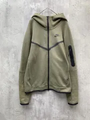 NIKE ナイキ ロゴプリント ジップアップ パーカー ジャケット シンプル ライトアウターsizeS/カーキ ■◇◎メンズ