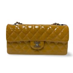 CHANEL パイソン チェーンバッグ イエロー黄色デカショルダーシルバー 