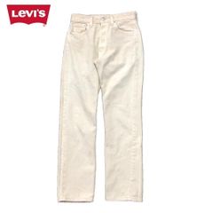LOEWE ホワイト デニム パンツ ジーンズ 革パッチ 切りっぱなし 48