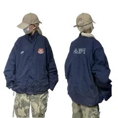 FILA フィラ ネイビー オーバーサイズ オールドスクール BIG ロゴ ウィンドブレーカー ジャケット XLのサムネイル