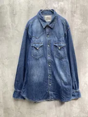 Polo RALPH LAUREN ポロ ラルフローレン インパクト21 ビンテージ加工 ウエスタン デニム シャツ sizeL/インディゴ ■◇◎メンズ
