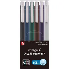 サクラクレパス ゲルインキボールペン ボールサインiD シングル 6色セット 0.4mm GBR404-6
