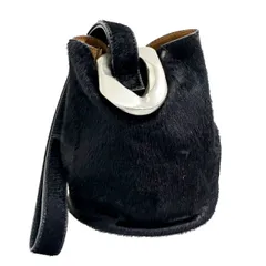 ボッテガヴェネタ BOTTEGA VENETA ヴィンテージ ハラコ ドロップ ワンショルダー ハンド バッグ 黒ブラック ブランド古着ベクトル 中古☆AA★●▲260501のサムネイル