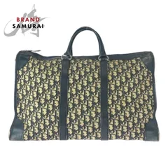 Christian Dior クリスチャンディオール トロッター ネイビー ベージュ シルバー金具 キャンバス ボストンバッグ ハンドバッグ 600209【中古】
