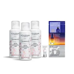福袋ロクシタン(L'OCCITANE) レーヌブランシュ イルミネイティングクレンジングフォーム 150mL 3本セット スキンケアサシェ付き 泡洗顔 男性 女性 人気