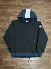 オールドトミーヒルフィガー ワンポイントラバーロゴ フリース 2XLARGE 