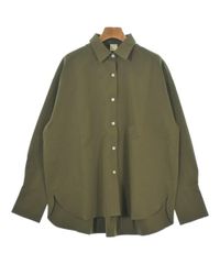 希少タグ付き「ケレン」ダブルカラーデザインシャツ カーキ ゆったり 