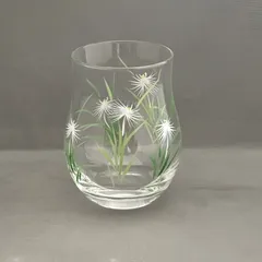 八木海峰作 手描き冷茶グラス(さぎ草)