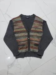 イヴ・サンローラン YSL アーガイル パータン ニット カーディガン ジャケット 95