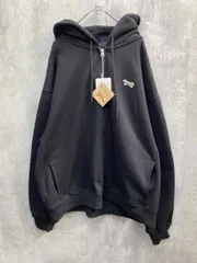 新品 PENNEYS ペニーズ 裏起毛 THE FOX ロゴ ワンポイントワッペン刺繍オーバーサイズジップ パーカー sizeL/ブラック ■◇ レディース