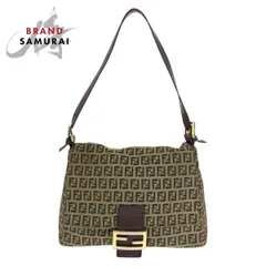 FENDI フェンディ ヴィンテージ ズッキーノ マンマバケット ブラウン キャンバス/レザー 8BR001 ショルダーバッグ ハンドバッグ 601410【中古】