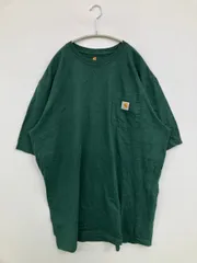 Carhartt カーハート Tシャツ/カットソー XL TALL グリーン 無地 ワンポイント ブランドロゴ ミドル丈 半袖 クルーネック(丸首)