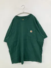 Carhartt カーハート Tシャツ/カットソー 2XL グリーン 無地 ワンポイント ミドル丈 半袖 クルーネック(丸首)