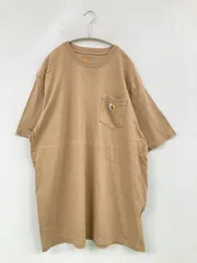 Carhartt カーハート Tシャツ/カットソー XL TALL ベージュ 無地 ワンポイント ブランドロゴ ロング丈 半袖 クルーネック(丸首)