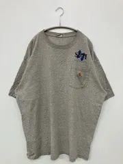 Carhartt カーハート Tシャツ/カットソー XL TALL グレー 前面プリント バックプリント ワンポイント ブランドロゴ ミドル丈 半袖 クルーネック(丸首)