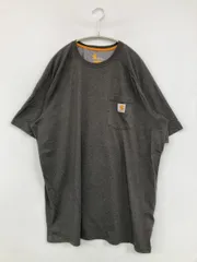 Carhartt カーハート Tシャツ/カットソー XL TALL グレー 無地 ワンポイント ブランドロゴ ミドル丈 半袖 クルーネック(丸首)