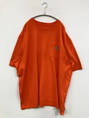 Carhartt カーハート Tシャツ/カットソー 3XL オレンジ 無地 ワンポイント ブランドロゴ ミドル丈 半袖 クルーネック(丸首)