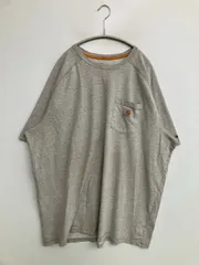 Carhartt カーハート Tシャツ/カットソー 2XL グレー 無地 ワンポイント ブランドロゴ ミドル丈 半袖 クルーネック(丸首)