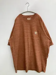 Carhartt カーハート Tシャツ/カットソー 2XL ブラウン 無地 ワンポイント ミドル丈 半袖 クルーネック(丸首)