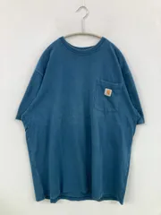 Carhartt カーハート Tシャツ/カットソー L ブルー 無地 ワンポイント ブランドロゴ 半袖 ミドル丈 クルーネック(丸首)