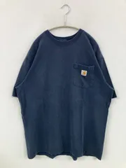 Carhartt カーハート Tシャツ/カットソー L ネイビー 無地 ブランドロゴ ワンポイント ミドル丈 半袖 クルーネック(丸首)