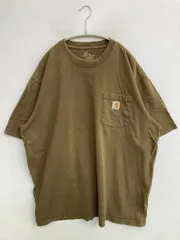 Carhartt カーハート Tシャツ/カットソー XL カーキ 無地 ワンポイント ブランドロゴ ミドル丈 半袖 クルーネック(丸首)