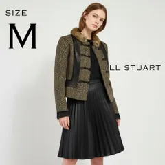 【希少】JILLSTUARTジルスチュアート 日本製 クラシック・ゴシック リアルファー ラビットファー付 ツイードジャケット アンティーク調 M ブラウン茶色 【古着】【中古】【送料無料】のサムネイル
