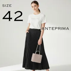【美品】ANTEPRIMAアンテプリマ 日本製 ロゴ ラインストーン ストレッチコットンTシャツ 半袖カットソー 42(L) 白ホワイト 【古着】【中古】【送料無料】のサムネイル