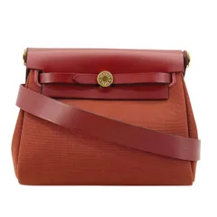 【中古】 HERMES エルメス エールバッグ ジップ20 ミニ トワルミリタリー/ヴァッシュハンター ルージュアッシュ ワインレッド K刻 ゴールド金具 Rouge H ショルダーバッグ   26010269 HOのサムネイル