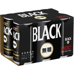 UCC ブラック無糖 コーヒー 缶コーヒー 185ml×6本のサムネイル