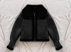 00s unknown フェイクムートン ボア ハイネック ジャケット ekam