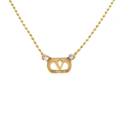 美品 ヴァレンティノ Vロゴ ストーン ゴールド ネックレス アクセサリー 1237 VALENTINOのサムネイル