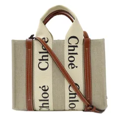 クロエ Chloe バッグ レディース ブランド ハンドバッグ ショルダーバッグ 2way ウッディ スモール キャンバス ベージュ ブラウン ナチュラル お出かけ おしゃれ  【中古】