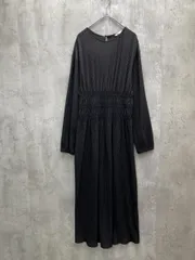 ZARA ザラ 長袖 ウエストシャーリング ロングプリーツ ワンピース 上品 きれいめ 大人可愛い パーティーsizeM/黒 ■◇ レディース