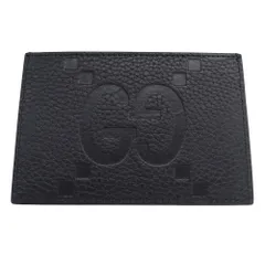 グッチ GUCCI カードケース レディース メンズ ブランド ジャンボGG マキシ レザー ブラック 812681 コンパクト【中古】