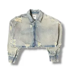 ZARA ダメージ デニム クロップド アウター