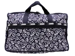 LeSportsac レスポートサック 2WAY 総柄 ポーチ付き ボストン バッグ 黒 ■■ レディース