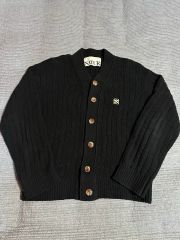 SATUR リブ編み カーディガン M BLACK - メルカリ
