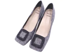 美品 Odette e Odile オデットエオディール ユナイテッドアローズ スクエアトゥ ヒール パンプス size24.5ｃｍ/黒 ■■ レディース